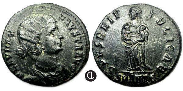 Roman Imperial, Fausta, Augusta, 324-326 AD, AE Follis (bronze, 3.2g, 19.4mm), Antioch Mint, 326 AD