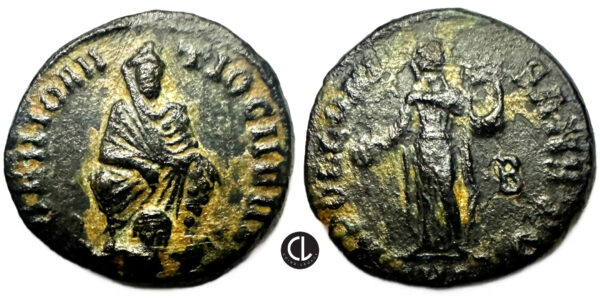Roman Imperial, Anonymous, time of Maximinus II, AE Half Nummus (bronze, 1.97g, 15.2mm), Antioch Mint, ‘Persecution’ issue, 310-313 AD 