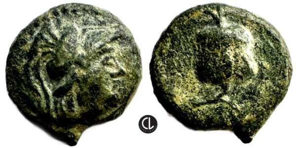 Pamphylia, Side, AE Circa 227-200 BC, Athena / Pomegranate
