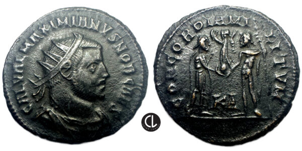 Roman Imperial, Galerius, AE Radiate (bronze, 3.08g, 20.9mm), Cyzicus Mint, 295-299 AD