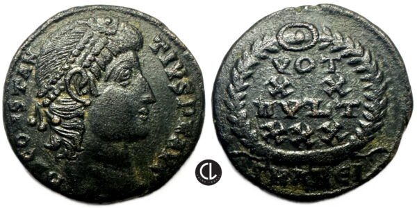 Roman Imperial, Constantius II,  337-361 AD, AE Follis (bronze, 1.98g, 14.6mm), Antioch Mint, 347-348 AD
