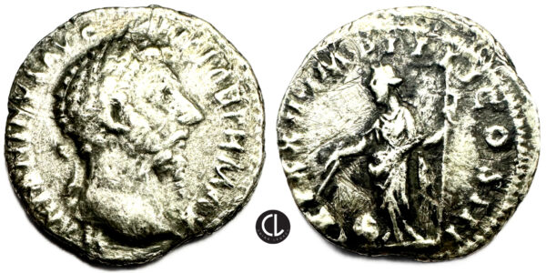 Marcus Aurelius, AR Denarius, Rome Mint, 166-167 AD - Providentia