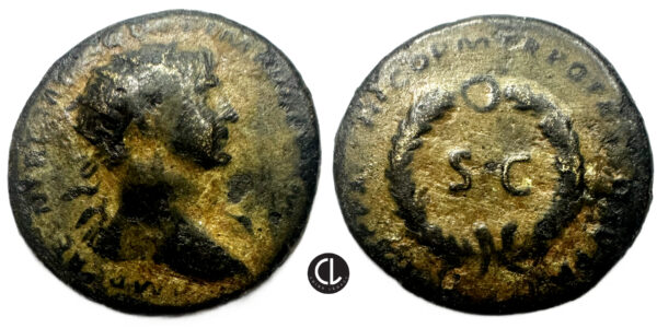 Trajan, Struck in Rome for circulation in Syria, AE Semis, 116 AD