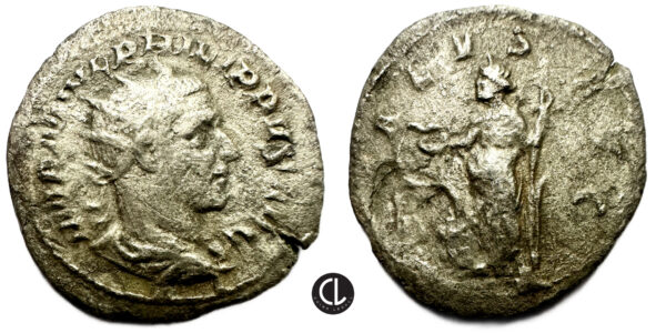 Philip I, AR Antoninianus, Rome Mint, 244 AD - Salus