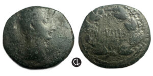 Asia Minor, Uncertain Mint, Augustus, AE AS, 27 BC - 14 AD - Laurel Wreath