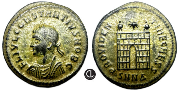 Roman Imperial, Constantius II, as Caesar, 324-337 AD, BI Nummus (bronze, 3.05g, 20.1mm), Nicomedia Mint, 324-325 AD