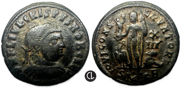 Repeat Title: Roman Imperial, Crispus, AE Follis (bronze, 3g, 20.1mm), Cyzicus Mint, 321-324 AD