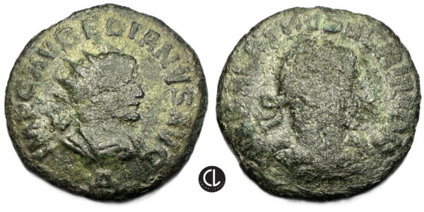 Roman Imperial,  Aurelian with Vbalathus,AE Antoninianus (bronze, 3.14g, 20mm), Antioch Mint, 270-272 AD