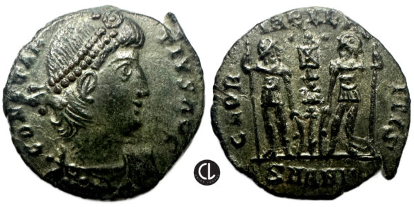 Roman Imperial, Constantius II, AE Follis (bronze, 1.42g, 14.7mm), Antioch Mint, 337-347 AD