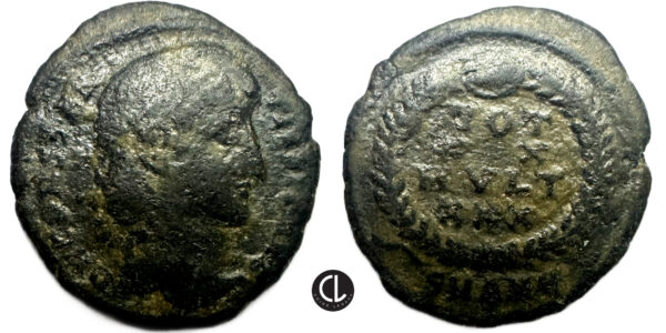 Roman Imperial, Constantius II, AE Follis (bronze, 1.7g, 16.5mm), Antioch Mint, 347-348 AD