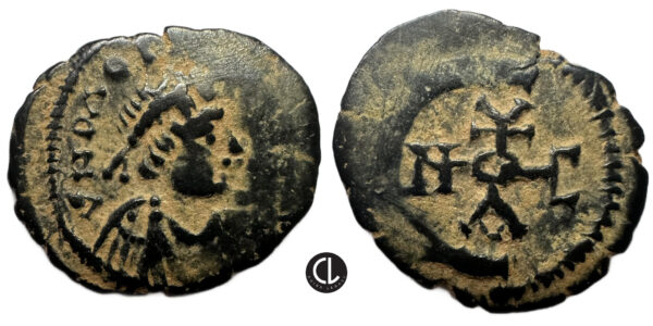 Justinian I, AE Pentanummium, Theoupolis (Antioch) mint, circa AD 560-565