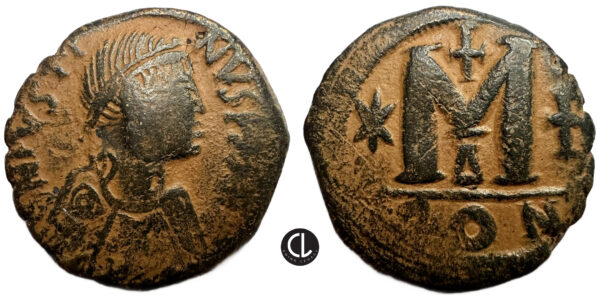 Justinian I. AE Follis, Constantinople mint, 4th officina, AD 527-537