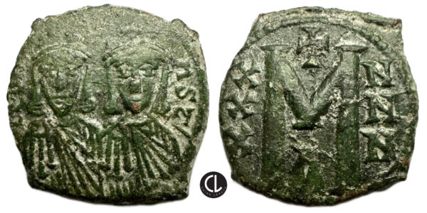 Leo III 'the Isaurian', with Constantine V, AE 40 Nummi. Constantinople, AD 735-741