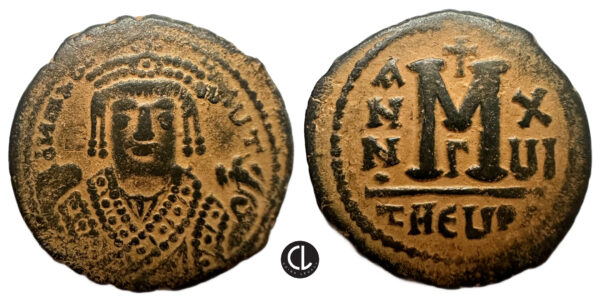 Maurice Tiberius, AE Follis, Theoupolis (Antioch), RY 16 = AD 598/99