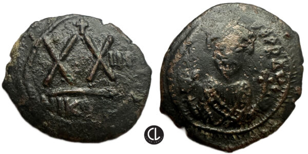 Phocas, AE Half Follis, Nicomedia, 2nd officina, RY 3 = 604/5