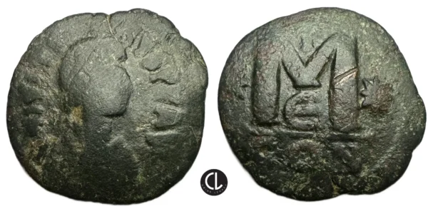 Anastasius I, AE Follis, Constantinople, 5th officina, AD 512-518