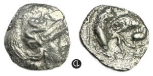 Greek, Lucania, Herakleia, AR Diobol (silver, 0.67g, 11mm), circa 432-420 BC
