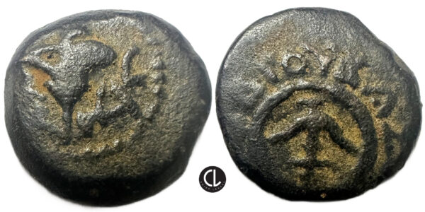 Greek, Judaea, Hasmoneans, AE Prutah (bronze, 2.3g, 13.5mm), Alexander Jannaeus, circa 104-79 BC