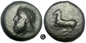 Greek, Sicily, Syracuse, AE Dilitron (bronze, 19g, 26mm), time of Timoleon and the Third Democracy, circa 339/8-334 BC