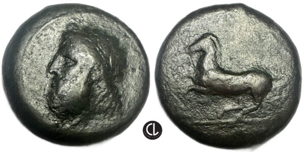 Greek, Sicily, Syracuse, AE Dilitron (bronze, 19g, 26mm), time of Timoleon and the Third Democracy, circa 339/8-334 BC