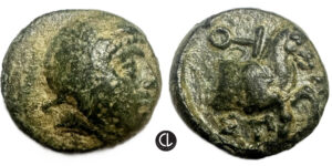 Greek, Achaemenid Empire, Spithridates, AE (bronze, 1.6g, 11.5mm), Satrap of Lydia and Ionia, 334 BC