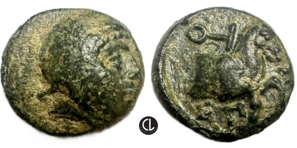 Greek, Achaemenid Empire, Spithridates, AE (bronze, 1.6g, 11.5mm), Satrap of Lydia and Ionia, 334 BC