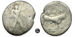 Northern Lucania, Poseidonia, AR Diobol, circa 445-420 BC