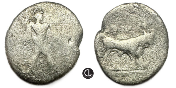 Northern Lucania, Poseidonia, AR Diobol, circa 445-420 BC