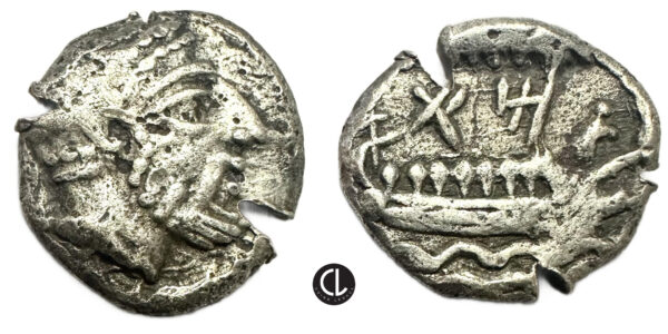 Greek, Phoenicia, Arados, AR Obol (silver, 0.7g, 10.4mm), Uncertain king, circa 380-350 BC. 